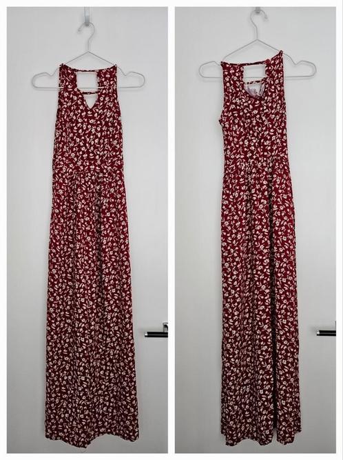 Rode lange jurk van Viscose - maat S, Kleding | Dames, Jurken, Zo goed als nieuw, Maat 36 (S), Rood, Onder de knie, Verzenden
