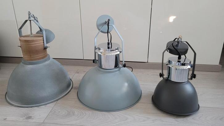 3 industriële lampen - TEAB per lamp, Huis en Inrichting, Lampen | Hanglampen, Zo goed als nieuw, Minder dan 50 cm, Ophalen
