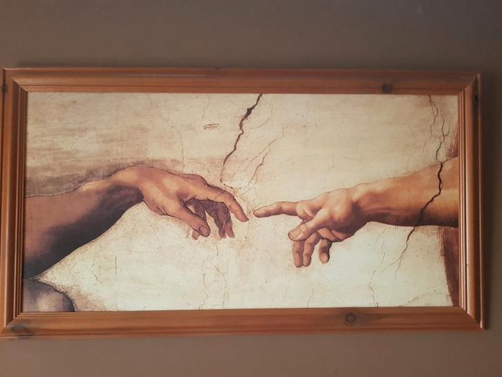 Reproductie van de Schepping van Adam, Antiek en Kunst, Kunst | Schilderijen | Klassiek, Ophalen of Verzenden