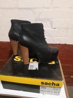 Sacha gave veter pumps van leer, Kleding | Dames, Schoenen, Zwart, Ophalen of Verzenden, Zo goed als nieuw, Schoenen met hoge hakken
