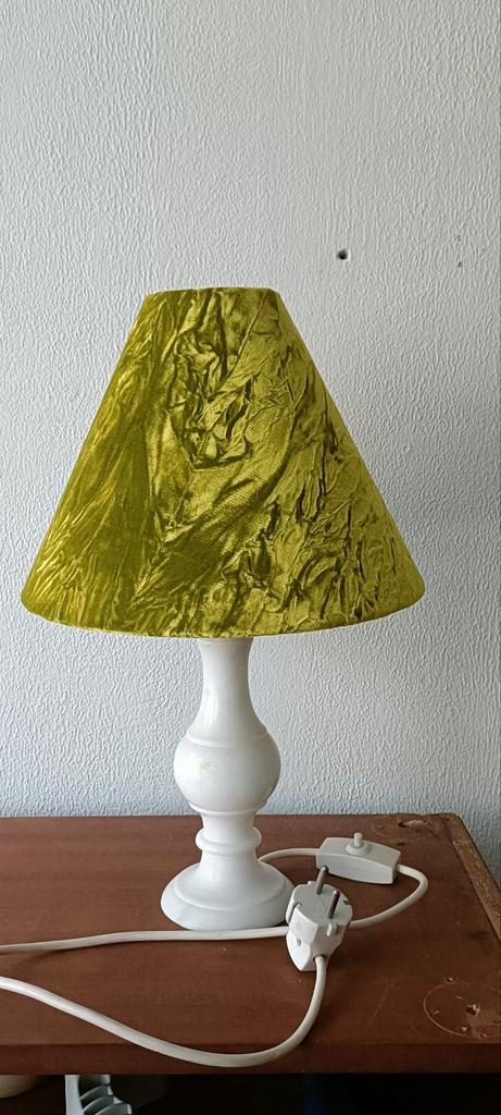 Tafellamp met Marmeren Voet, Huis en Inrichting, Lampen | Vloerlampen, Gebruikt, Minder dan 100 cm, Stof, Overige materialen, Ophalen of Verzenden