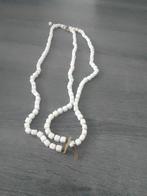 Witte Ketting met Vierkante Kralen, Sieraden, Tassen en Uiterlijk, Ophalen, Gebruikt, Wit, Kunststof
