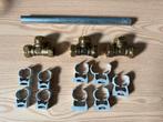 3x knellend t-stuk (22mm) en 9 beugels/klemmen, Overige materialen, Overige typen, Zo goed als nieuw, Minder dan 2 meter