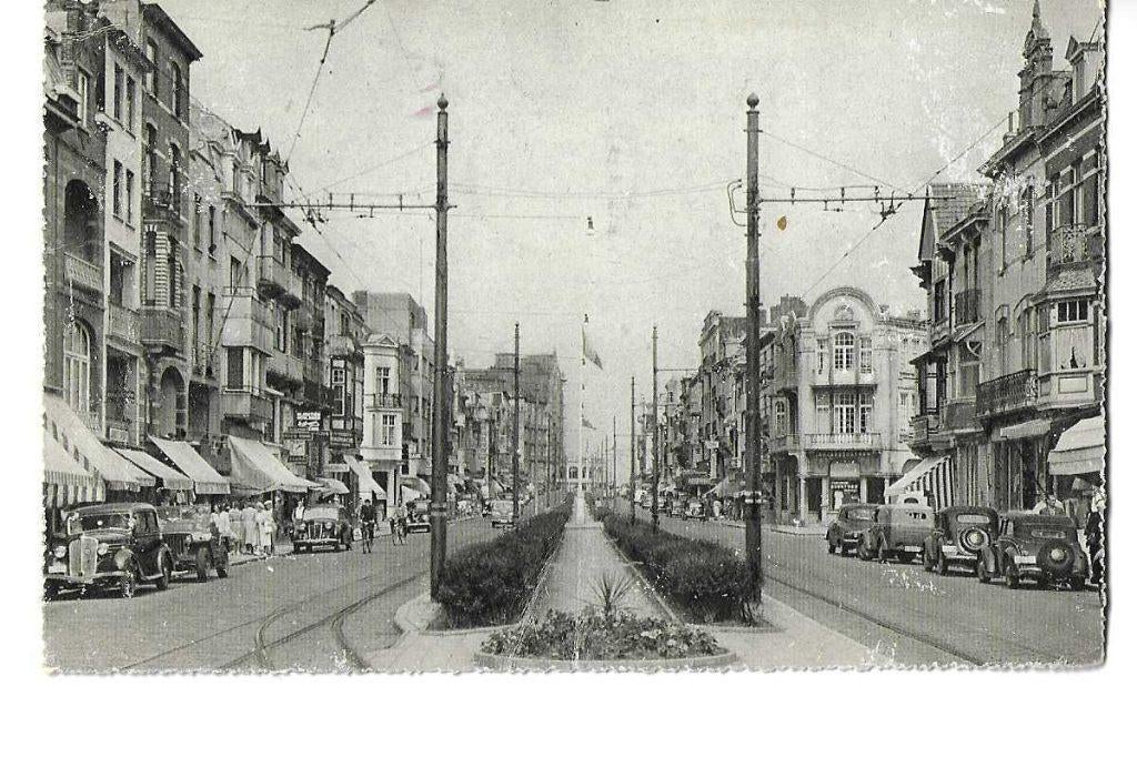 knokke  knocke  1954  avenue lippens  automobielen, Verzenden, 1940 tot 1960, Gelopen, West-Vlaanderen