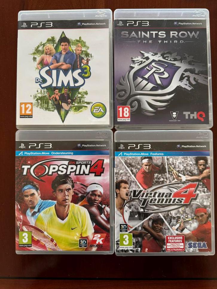 PS3 Games - De Sims 3, Saints Row, Top Spin, Virtua Tennis, Spelcomputers en Games, Games | Sony PlayStation 1, Gebruikt, Simulatie