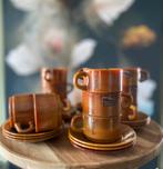 Vintage Arcopal Volcan espressokopjes kopje koffieservies, Glas, Overige stijlen, Kop(pen) en/of Schotel(s), Ophalen of Verzenden