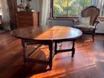 Antieke ronde massief eikenhout hangoor salontafel 114x45 cm, Antiek en Kunst, Ophalen