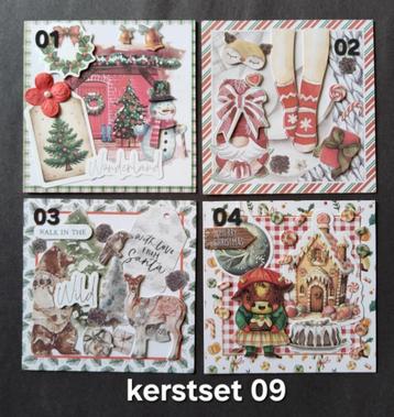 SET 09 Handgemaakte Kerstkaarten beschikbaar voor biedingen