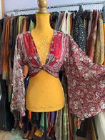 Upcycled silk Indian wrap blouse, wikkel top, boho, festival, Ophalen of Verzenden, Nieuw