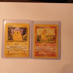 First edition base set pikachu & charmander, Ophalen of Verzenden, Zo goed als nieuw