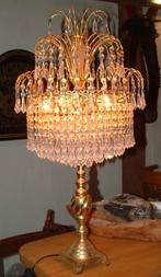 Byzondere Swarovski kristal glas tafellamp lamp met bladgoud, Ophalen, 50 tot 75 cm, Swarovski kristal crystal glas lamp, Glas