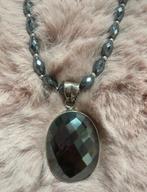 Hematiet ketting en hanger met zilver 925, Sieraden, Tassen en Uiterlijk, Kettingen, Ophalen, Zo goed als nieuw, Zilver