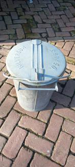 Zinken Vuilnisemmer Hilversum - Prachtstaat!, Ophalen, Gebruikt, Kunststof, Met deksel