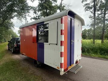 Houten snelverkeer schaftwagen bouwkeet keet pipowagen 4 25  beschikbaar voor biedingen
