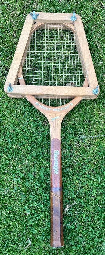 vintage houten tennisracket–Slazenger Intersport‼️Nieuwstaat, Sport en Fitness, Tennis, Zo goed als nieuw, Racket, Overige merken
