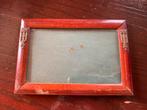 Vintage fotolijst hout met metalen details, Ophalen of Verzenden, Gebruikt
