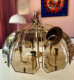 Vintage glazen kroonluchter, Huis en Inrichting, Lampen | Kroonluchters, Ophalen, Gebruikt
