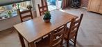 Massief  blank eiken eettafel met stoelen, Ophalen, Zo goed als nieuw