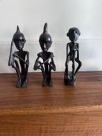 Set van 3 Afrikaanse bronzen beeldjes – West-Afrika, Verzamelen, Beelden en Beeldjes, Ophalen, Zo goed als nieuw