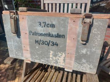 Kriegsmarine 3,7cm houten Munitekist WO2 beschikbaar voor biedingen
