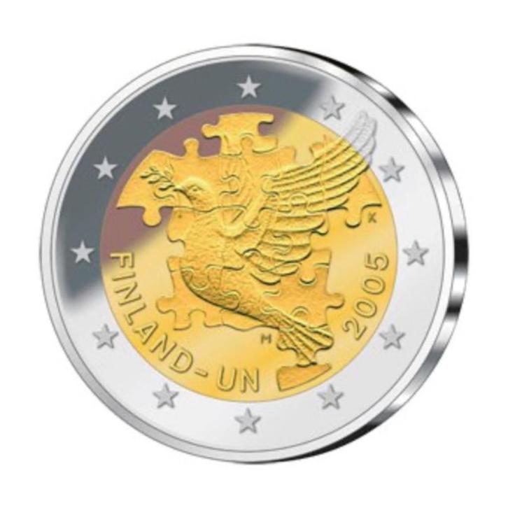 2 euro Finland “50 jaar VN‘’ UNC 2005, Postzegels en Munten, Munten | Europa | Euromunten, Losse munt, 2 euro, Finland, Verzenden