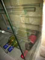 Wijnrek glas design (voor 9 flessen) Hoog 56cm, B 26, D 35cm, Ophalen, Gebruikt, Glas, 5 tot 15 flessen