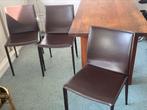 4  leren Artihome stoelen , donkerbruin, 4 samen voor € 160, Vier, Modern, Leer, Ophalen of Verzenden