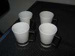 4 excl.Leuke nw witte mokken m chroom zwart samen €5.00, Huis en Inrichting, Keuken | Servies, Nieuw, Ophalen of Verzenden, Overige stijlen