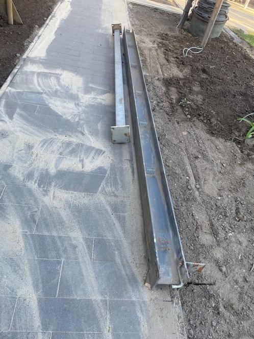 hea balk 140  met staander voor overkapping, Doe-het-zelf en Verbouw, Metalen, Gebruikt, IJzer, Ophalen