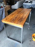 Houten Eettafel/Bureau - Acasiahout & Chroom., Huis en Inrichting, Tafels | Eettafels, Ophalen, 100 tot 150 cm, ., Teakhout