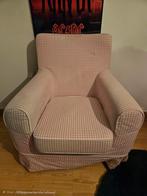 Jennylund Stoel met Blauw Geruite Bekleding, Huis en Inrichting, Fauteuils, Ophalen, Minder dan 50 cm, Gebruikt, Minder dan 75 cm