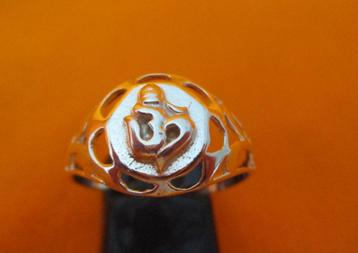 Hindoeïstische Ohm-Shivlingam ring Ø 20,6 mm, 925 zilver
