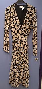 Fabienne Chapot ‘Natasja’ wrap dress beige zwart mt M 50609, Maat 38/40 (M), ., Beige, Fabienne Chapot