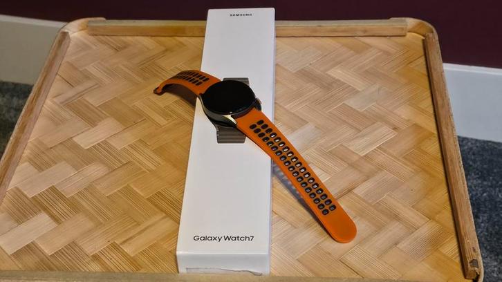 Samsung Watch 7, Sieraden, Tassen en Uiterlijk, Smartwatches, Zo goed als nieuw, Android, Oranje, Hartslag, Slaap, Stappen, Waterdicht