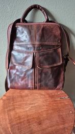 Spikes & Sparrow donker cognac leren rugtas helemaal intact, Overige merken, Gebruikt, Minder dan 30 cm, 25 tot 40 cm