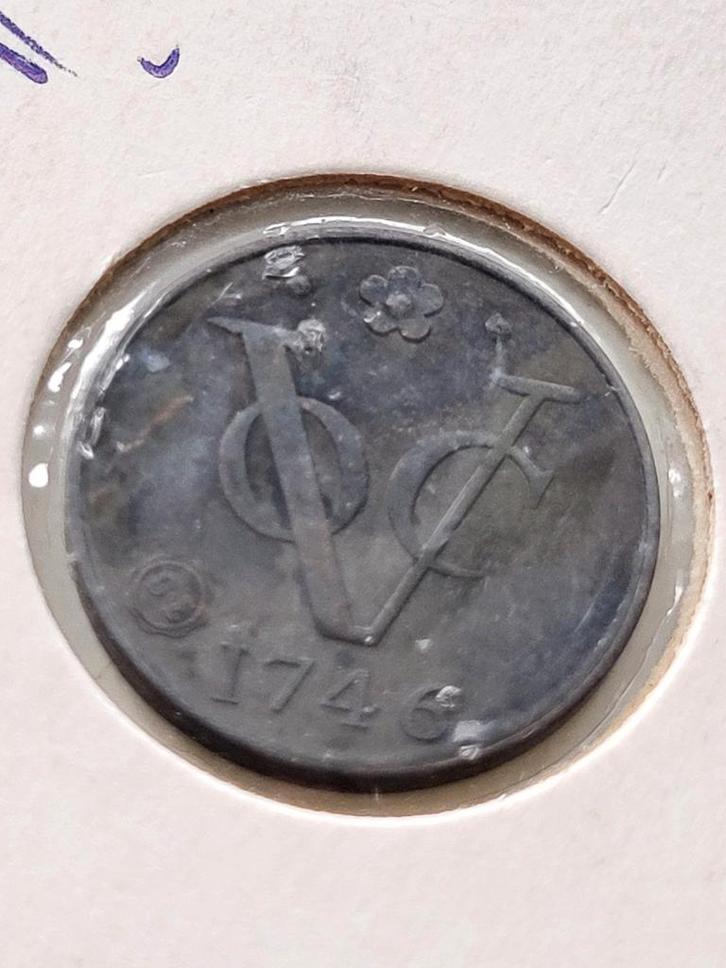 VOC Duit 1746 - REPLICA Douwe Egberts (DE), Postzegels en Munten, Penningen en Medailles, Overige materialen, Ophalen of Verzenden