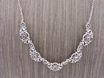 Zilveren choker met granaat                             Z125, Sieraden, Tassen en Uiterlijk, Kettingen, Gebruikt, ., Ophalen of Verzenden