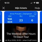 4 kaarten concert The Weeknd, 16 juli Johan Cruijff Arena, Tickets en Kaartjes, Drie personen of meer, Juli