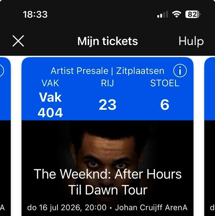 4 kaarten concert The Weeknd, 16 juli Johan Cruijff Arena, Tickets en Kaartjes, Concerten | Pop, Drie personen of meer, Juli