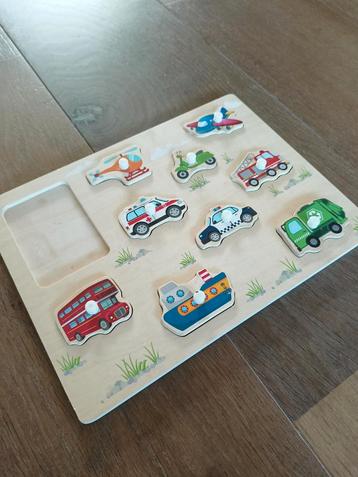 Houten Voertuigen Puzzel beschikbaar voor biedingen