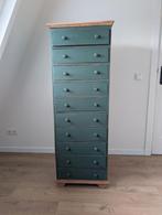 Brocante / vintage ladenkast, 10 lades, Huis en Inrichting, Kasten | Ladekasten, Ophalen, 5 laden of meer, 50 tot 100 cm, 150 tot 200 cm