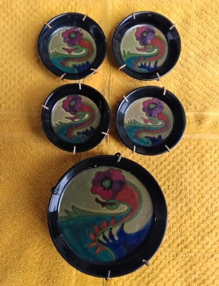 5 prachtig antieke wandbordjes Gouda Holland, Antiek en Kunst, Antiek | Wandborden en Tegels, Ophalen