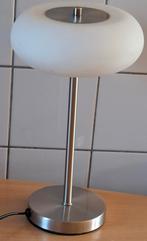 Tafellamp. Tafellamp. LED. 34 cm. Wit glas/metaal., Ophalen, Post modern, Zo goed als nieuw, Glas