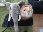 Pluche dierenkop (Bibib) olifant & (Rain Box) leeuw, Ophalen, Zo goed als nieuw, Wanddecoratie