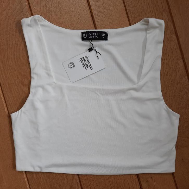 Guts & Gusto cropped top wit maat L - nieuw -, Kleding | Dames, Tops, Nieuw, Wit, Zonder mouw, Ophalen of Verzenden