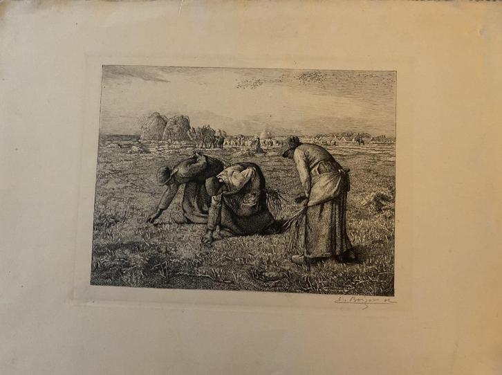 gravure arenleesters gesigneerd door E. Bourgoin, Antiek en Kunst, Kunst | Etsen en Gravures, Ophalen of Verzenden