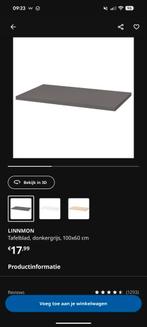 IKEA LINNMON Tafelblad & OLOV Poten, Huis en Inrichting, Bureaus, Ophalen, In hoogte verstelbaar, Zo goed als nieuw, Bureau