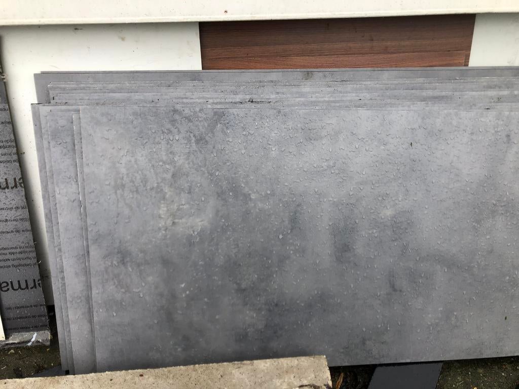 Marmerlook, antraciet, Doe-het-zelf en Verbouw, Tegels, Zo goed als nieuw, Wandtegels, Marmer, 60 cm of meer, Minder dan 5 m²