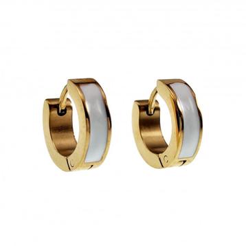 Ø13x 4mm Oorbellen Unisex - Verguld RVS - Oorringen Emaille beschikbaar voor biedingen