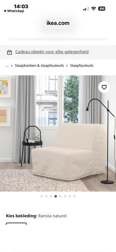 IKEA Slaapbank, Huis en Inrichting, Slaapkamer | Slaapbanken, Gebruikt, 80 cm, 190 cm of minder, Eenpersoons, Beige, Ophalen of Verzenden